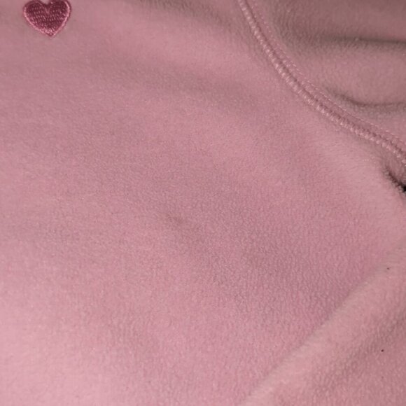 3/$20 OSHKOSH Full Zip Fleece Sweater Baby Pink Heart Collared Girls Jacket - Picture 6 of 10